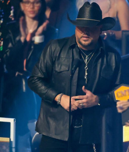 Jason Aldean Black Leather Jacket - Image 3