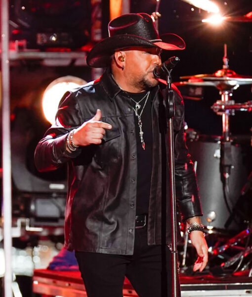CMT Music Awards Jason Aldean Black Leather Jacket