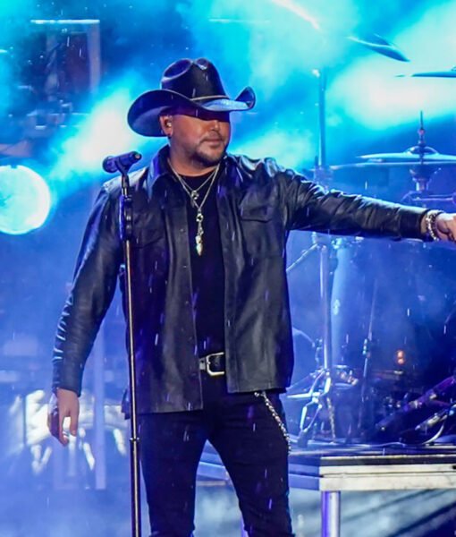 Jason Aldean Black Leather Jacket - Image 2