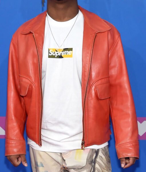 Juice WRLD Orange Leather Jacket - Image 3