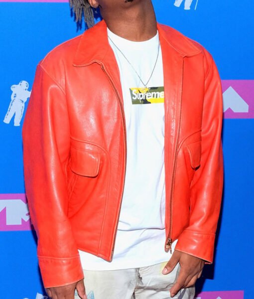 Juice WRLD Orange Leather Jacket