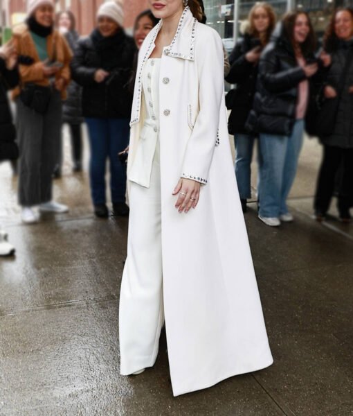 Lucy Hale White Long Coat - Image 2