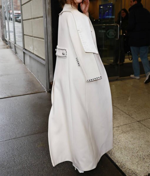 Lucy Hale White Long Coat - Image 3