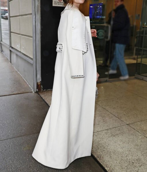 Lucy Hale White Long Coat - Image 4