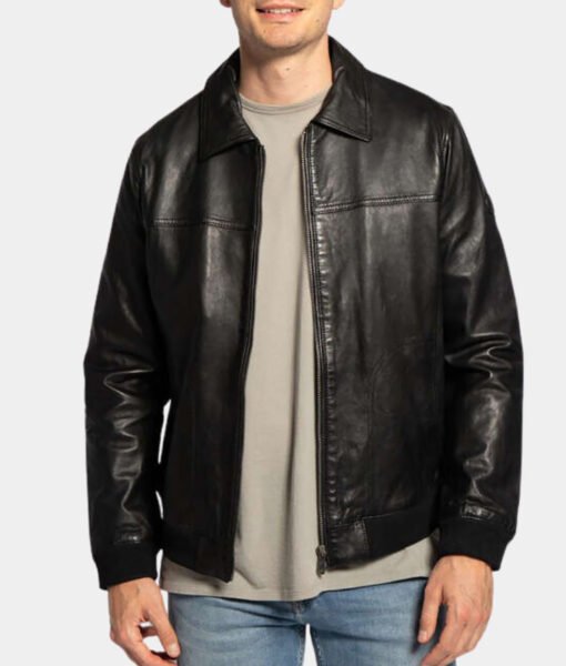 Smith Mens Leather Bomber Jacket