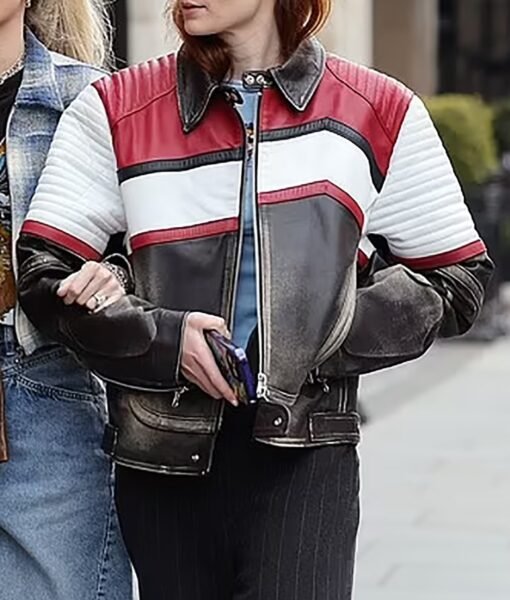 Sophie Turner Biker Leather Jacket - Image 2