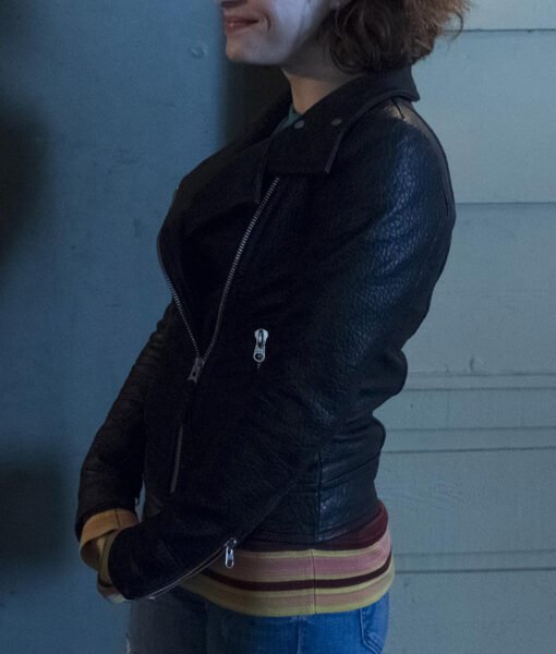 The Good Doctor Paige Spara Black Biker Jacket - Image 3