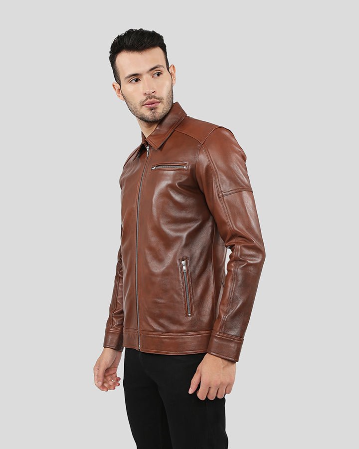 LEROY BROWN RACER LEATHER JACKET