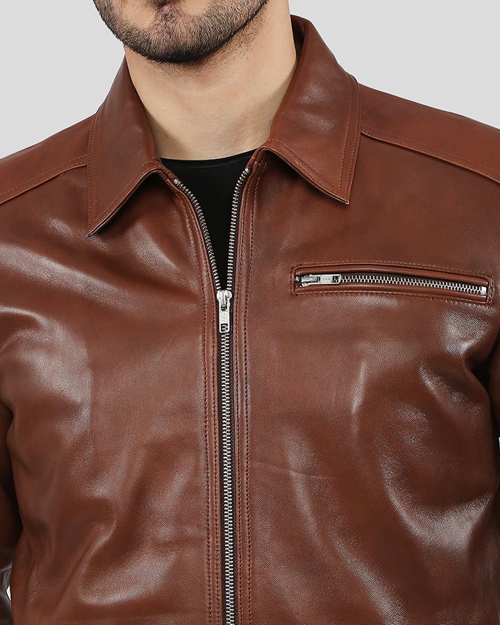 LEROY BROWN RACER LEATHER JACKET - Image 3