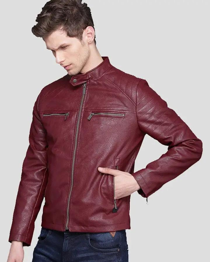 SANTIAGO RED QUILTED LEATHER JACKET - Image 3