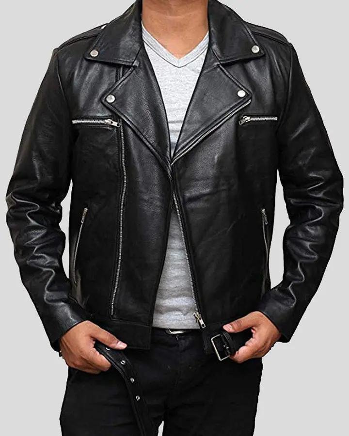 EDEN BLACK BIKER LEATHER JACKET