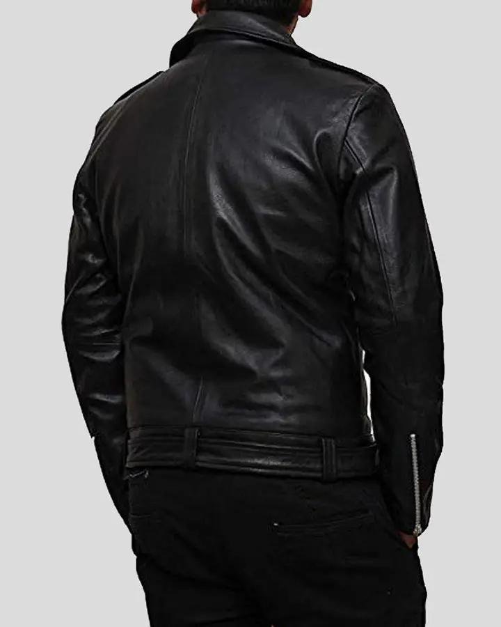 EDEN BLACK BIKER LEATHER JACKET - Image 2