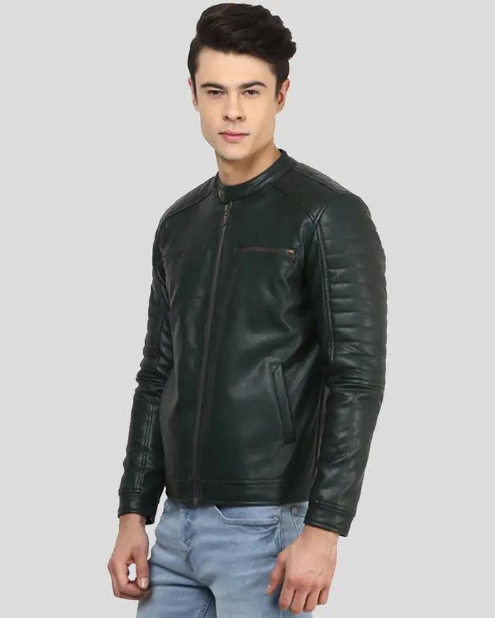 JACOB BLACK BIKER LEATHER JACKET - Image 2