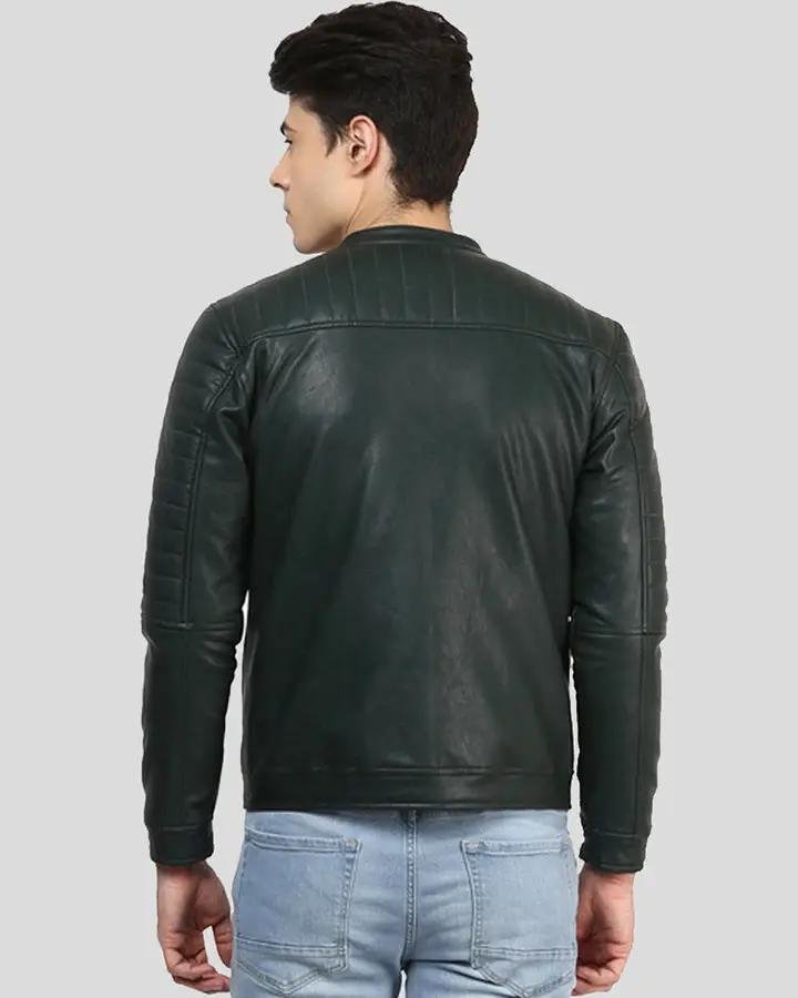 JACOB BLACK BIKER LEATHER JACKET - Image 3
