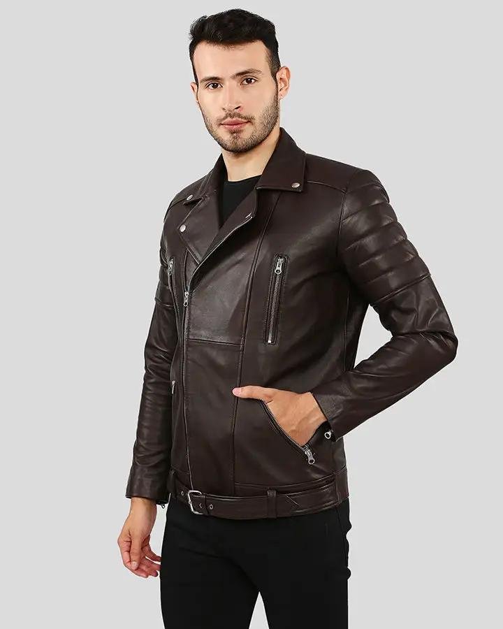 CYRO BROWN QUILTED LEATHER JACKET