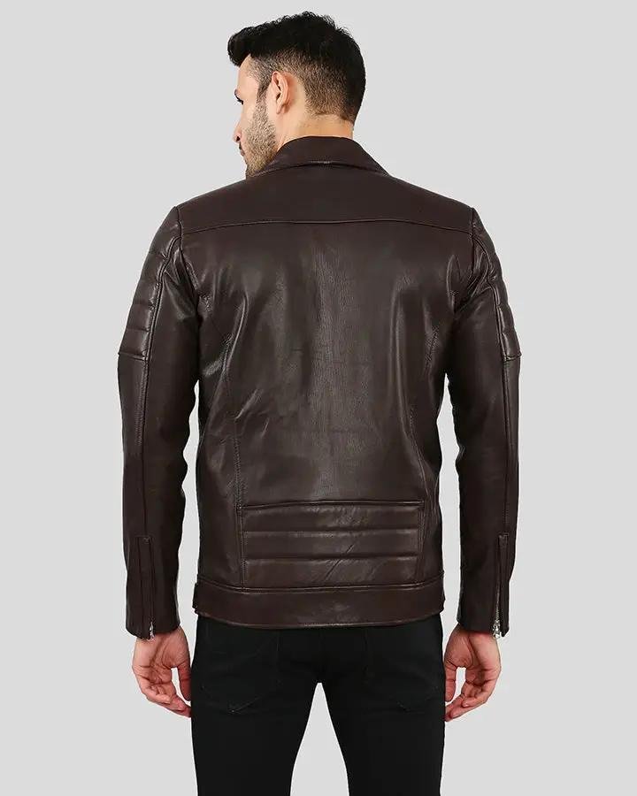 CYRO BROWN QUILTED LEATHER JACKET - Image 3