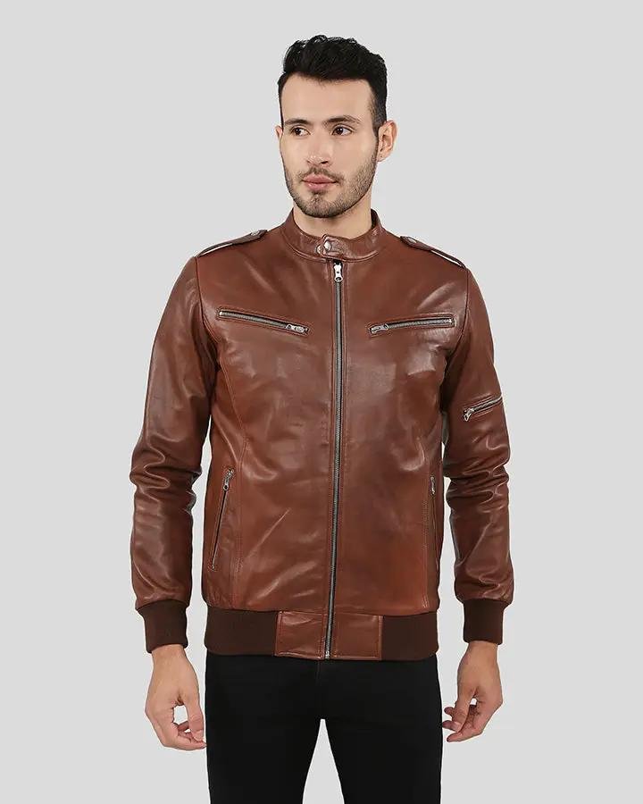 FONZ BROWN BOMBER LEATHER JACKET