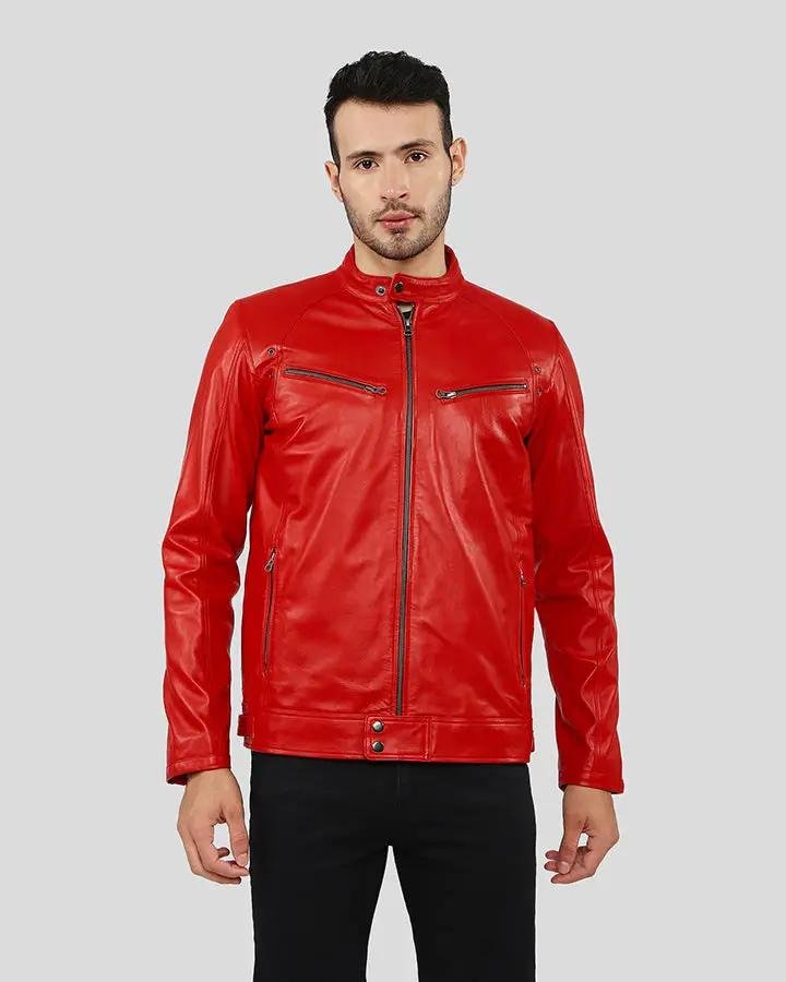HUNTER RED RACER LEATHER JACKET - Image 6
