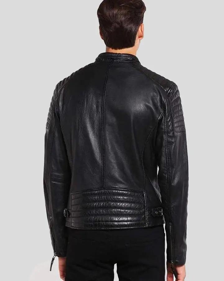 GREG BLACK LEATHER RACER JACKET - Image 3