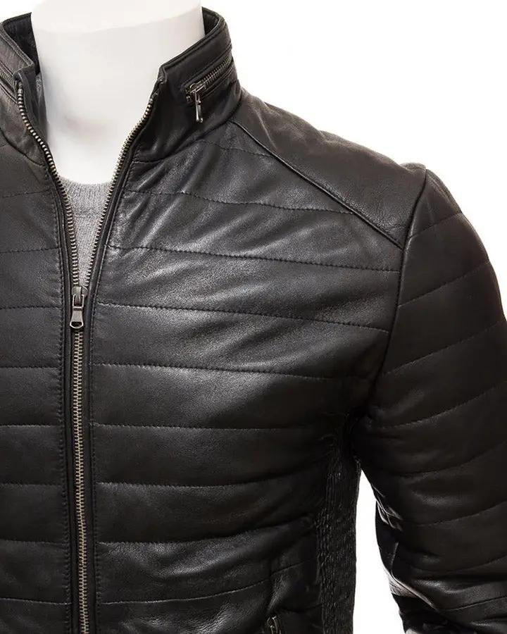 JAIR BLACK QUILTED LEATHER JACKET - Image 4