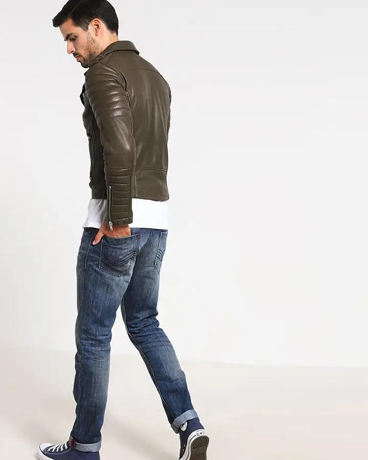 MAC ARMY GREEN QUILTED LEATHER JACKET - Image 6