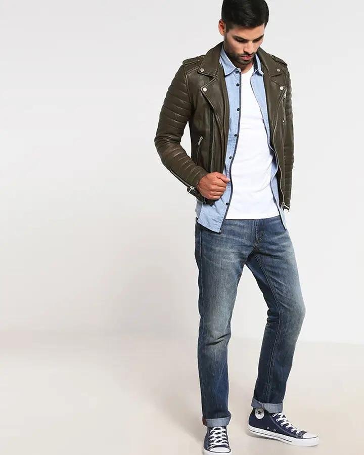 MAC ARMY GREEN QUILTED LEATHER JACKET - Image 2