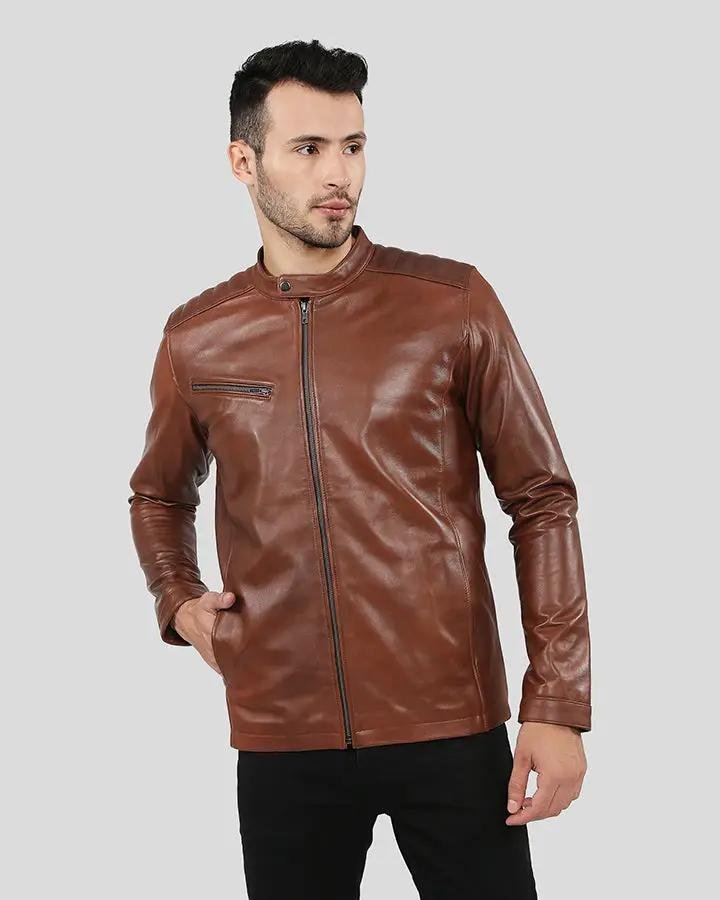 OLLIE BROWN RACER LEATHER JACKET