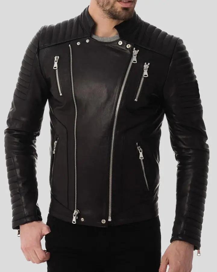 DWITE BLACK QUILTED LEATHER JACKET - Image 3