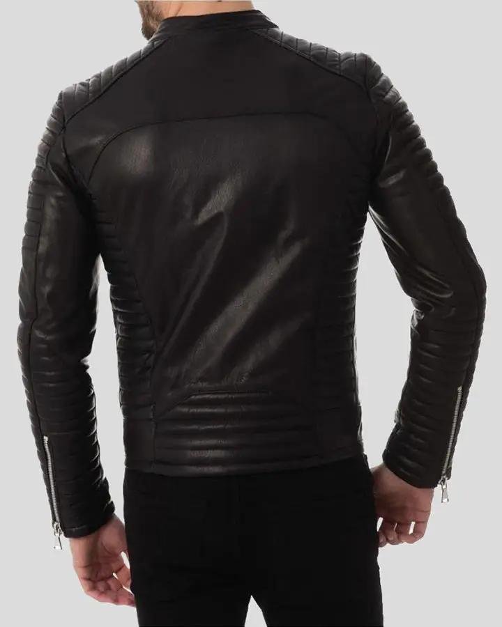 DWITE BLACK QUILTED LEATHER JACKET - Image 2