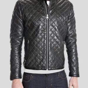 KYLER BLACK QUILTED LEATHER JACKET