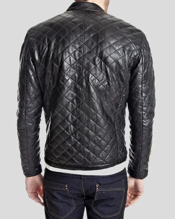 KYLER BLACK QUILTED LEATHER JACKET - Image 2